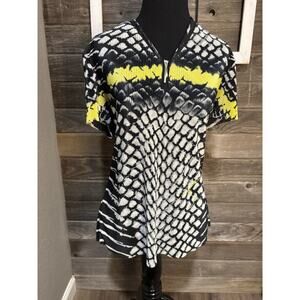 Jamie Sadock women's golf v neck black and yellow blouse size large